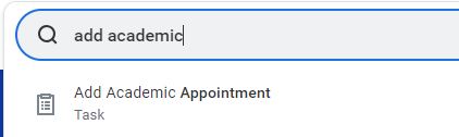 add academic appointment task