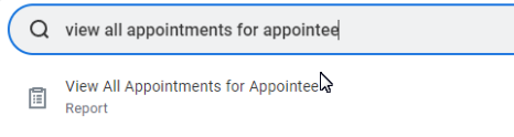 view all appointments for appointee report