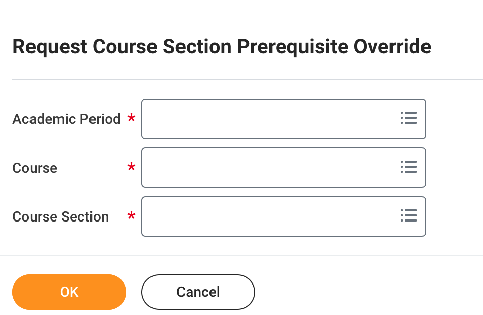 Request Course Section Prerequisite Override