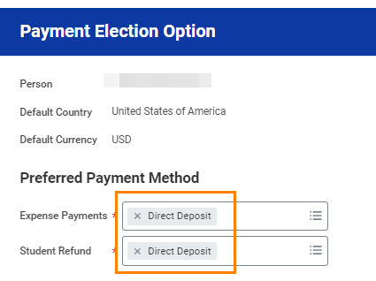 Payment Election Option