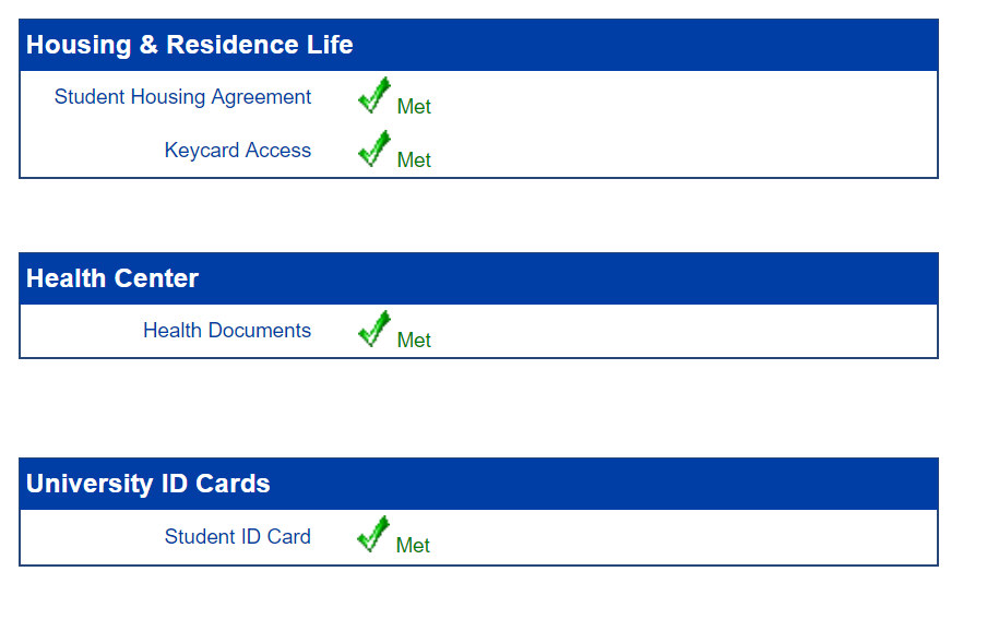 Housing, Health and ID Cards screen.
