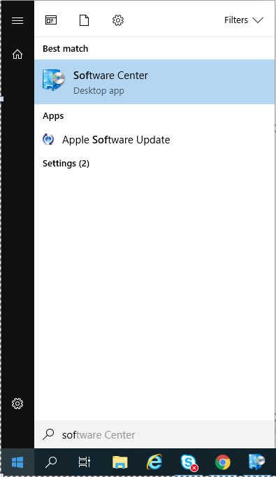 Photo of Software Center Desktop App button from Windows 10 Start Menu