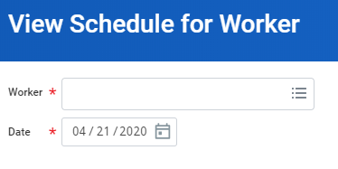 view schedule for worker