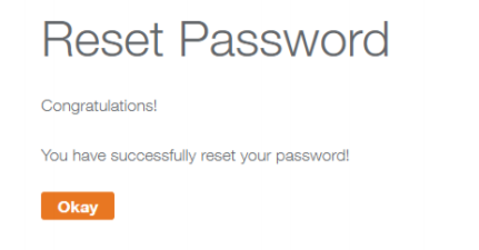 Message successful password reset