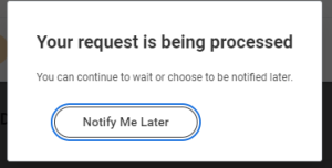 Request being processed