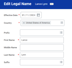 Edit legal name