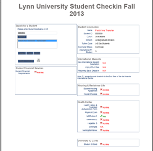 Student checkin page